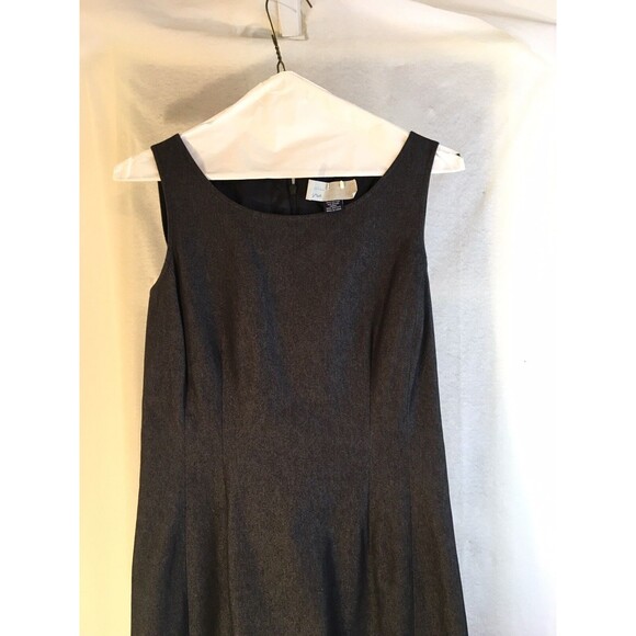 Ann Taylor Black Denim Sheath Dress Women's Career  Sleeveless With Jacket Sz 6 - Picture 4 of 12